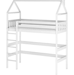 Bílá domečková/vyvýšená dětská postel 80x160 cm Gloria - Lano Meble