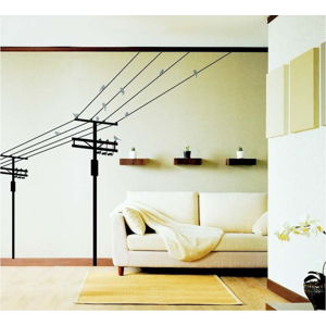 Samolepka Birds on electric pole, 140 cm