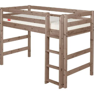 Hnědá dětská vyšší postel z borovicového dřeva Flexa Classic, 140 x 200 cm