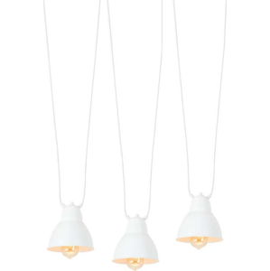 Bílé trojité závěsné svítidlo s detailem ve zlaté barvě Custom Form Coben Hangman
