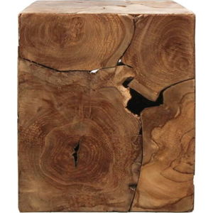 Příruční stolek z teakového dřeva HSM collection Cube, 30 x 35 cm