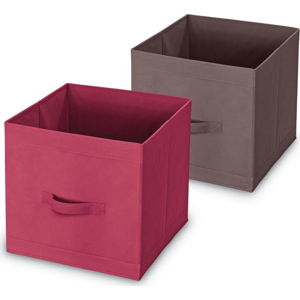 Úložný box s úchyty v rudé barvě Domopak