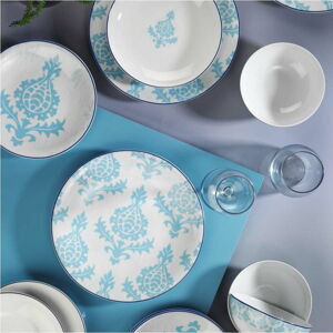 24dílná sada bílo-modrého porcelánového nádobí Kütahya Porselen Ornaments