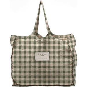 Látková taška Linen Couture Linen Bag Green Vichy