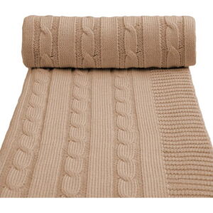 Béžová pletená dětská deka s podílem bavlny T-TOMI Spring, 80 x 100 cm