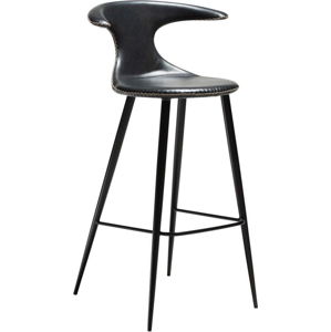 Černá barová židle s koženkovým sedákem DAN-FORM Denmark Flair