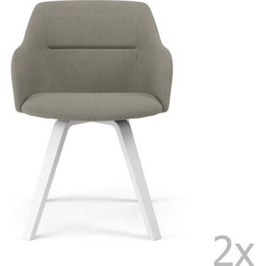 Sada 2 světle šedých jídelních židlí Tenzo Sofia