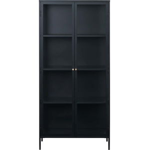 Černá vitrína Unique Furniture Carmel, výška 190 cm