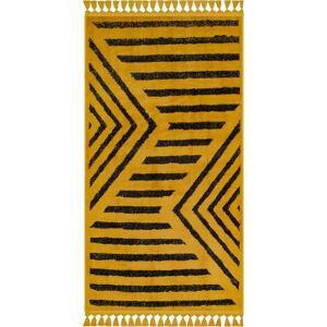 Žlutý pratelný koberec běhoun 300x80 cm - Vitaus