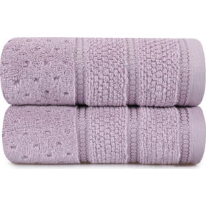 Sada 2 fialových bavlněných ručníků Hobby Arella, 50 x 90 cm