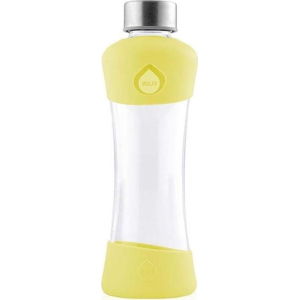 Žlutá skleněná láhev z borosilikátového skla Equa Active Lemon, 550 ml