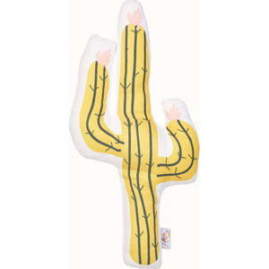 Žlutý dětský polštářek s příměsí bavlny Apolena Pillow Toy Cactus, 41 x 21 cm