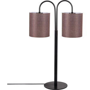 Černá kovová stolní lampa s hnědými stínidly Opviq lights Sifi