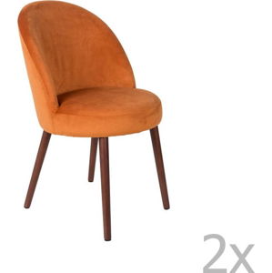 Sada 2 oranžových židlí Dutchbone Barbara