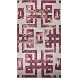 Červený/béžový koberec běhoun 200x80 cm - Vitaus