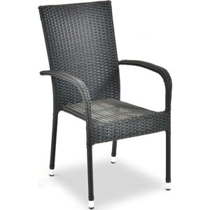 Černá zahradní židle z umělého ratanu Le Bonom Paris, výška 95 cm