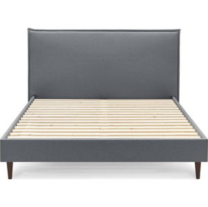 Antracitová čalouněná dvoulůžková postel s roštem 160x200 cm Sary – Bobochic Paris