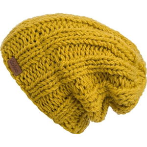 Hořčičně žlutá ručně pletená čepice DOKE Mina