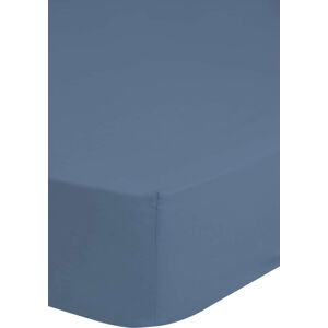 Dětské modré bavlněné elastické prostěradlo Good Morning, 70 x 140/150 cm