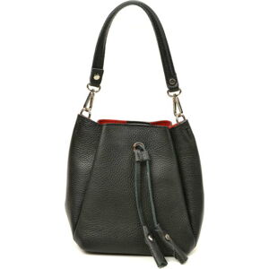Černá kožená kabelka Luisa Vannini, 20 x 26 cm