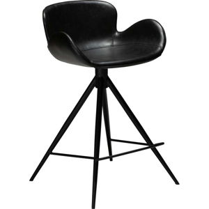 Černá barová židle z eko kůže DAN–FORM Denmark Gaia, výška 87 cm