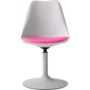 Bílá jídelní židle s růžovým podsedákem Tenzo Viva