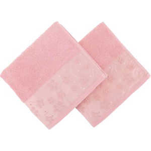 Sada 2 růžových ručníků z bavlny Marianis, 50 x 90 cm
