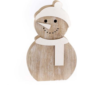 Dřevěná dekorace ve tvaru sněhuláka Dakls, výška 14,2 cm