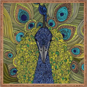 Dřevěný dekorativní servírovací tác Peacock, 40 x 40 cm