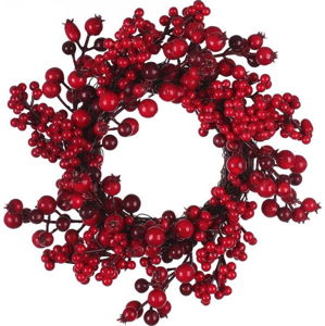 Červený vánoční věnec Unimasa Holly, ø 35 cm