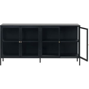 Černá vitrína Unique Furniture Carmel, délka 170 cm