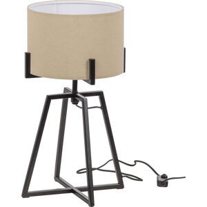 Béžová stolní lampa s textilním stínidlem (výška 60 cm) Holly – WOOOD