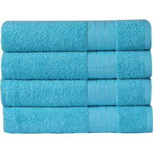 Tyrkysové bavlněné ručníky v sadě 4 ks 50x100 cm – Good Morning