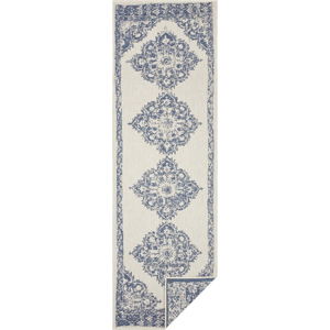Modro-krémový venkovní koberec Bougari Cofete, 80 x 250 cm