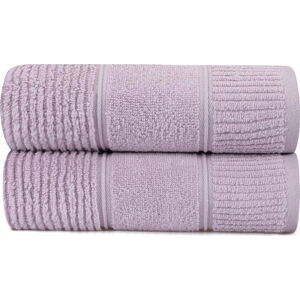 Sada 2 fialových bavlněných ručníků Hobby Daniela, 50 x 90 cm