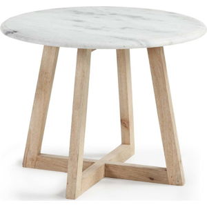 Odkládací stolek z mangového dřeva a mramoru La Forma Hella