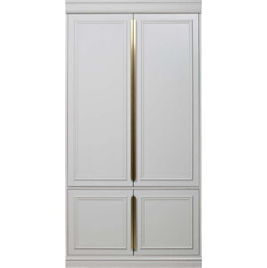 Světle šedá šatní skříň s pantovými dveřmi z borovicového dřeva 110x215 cm Organze – BePureHome
