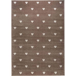 Hnědý koberec s puntíky KICOTI Beige Dots, 200 x 280 cm