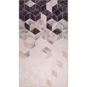 Šedo-krémový pratelný koberec 80x50 cm - Vitaus