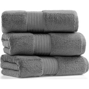 Sada 3 tmavě šedých bavlněných ručníků L'appartement Chicago, 50 x 90 cm