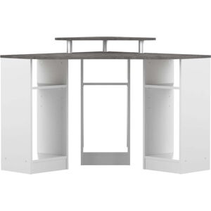 Bílý pracovní stůl s deskou v dekoru betonu 94x94 cm - TemaHome France