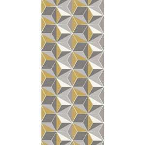 Šedo-žlutý běhoun Floorita Dice Ochre, 60 x 115 cm