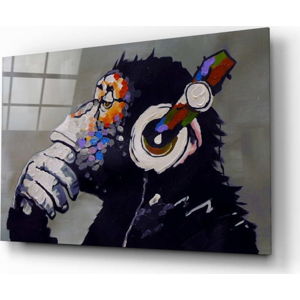Skleněný obraz Insigne Thinking Monkey, 110 x 70 cm