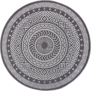 Šedý venkovní koberec Ragami Round, ø 160 cm