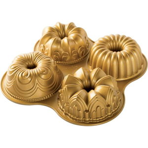 Forma na 4 mini bábovky ve zlaté barvě Nordic Ware Minimix, 2,1 l