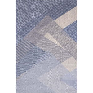 Světle modrý vlněný koberec 133x180 cm Mesh – Agnella