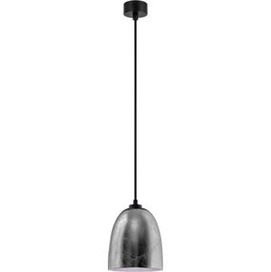 Černé závěsné svítidlo s detaily ve stříbrné barvě Sotto Luce Awa