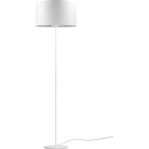 Bílá stojací lampa s detailem ve stříbrné barvě Sotto Luce Mika, ⌀ 40 cm