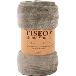 Tmavě šedá mikroplyšová deka Tiseco Home Studio, 220 x 240 cm