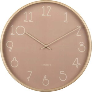 Růžové nástěnné hodiny Karlsson Sencillo, ø 40 cm